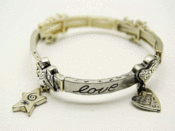 Image of Peace Love Faith Stretch Charm Bracelet- SALE only $12 WOW!