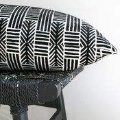 Image of LINES AND ARROWS Linen Chenille Cushion Cover 45 x 45 cm