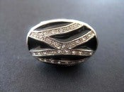 Image of GLAM BLACK SWAROVSKI CRYSTALS COCKTAIL RING