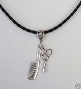 Image of Scissors w/Big Comb Charm Necklace