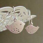 Image of Little Love Birdie Earrings - Silver