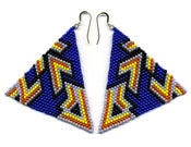 Image of Hand-Beaded Pyramid Earrings E2