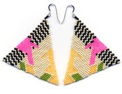 Image of Hand-Beaded Pyramid Earrings E6