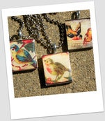 Image of Vintage Birds Scrabble Tile Pendants