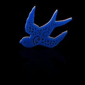 Image of A Skulk Of Foxes - Azure Blue Brooch