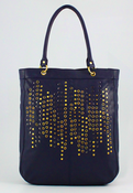 Image of Melie Bianco Navy Cecile Studded Tote