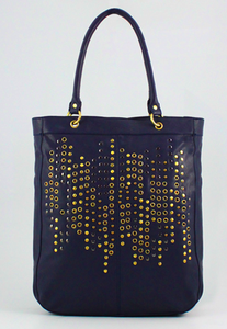 Image of Melie Bianco Navy Cecile Studded Tote