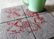 Image of magical unicorn and rainbows coasters - set of four