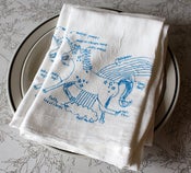 Image of unicorn magical rainbows and fluffy cloud floursack towels - set of two