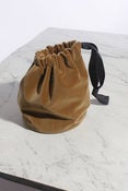 Image of Velvet w/ Grosgrain Ribbon drawstring pouch (Short Strap)