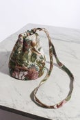 Image of Floral Jacquard Drawstring Pouch (Long Strap)