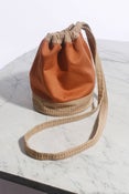 Image of Two Tone Waffle Drawstring Pouch (Long Strap)
