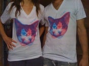 Image of TLL 3D Kitty V-Neck (American Apparel) 
