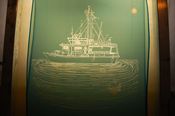 Dirty ol' boat on yellow $25