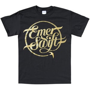 Image of Emer Swift t-shirt gold print on black ltd edition