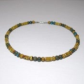 Image of Mens Handmade Beaded Necklace - Fine Art Porcelain Beads