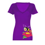 Image of (Womens) "The HoneyBee" (Sheer Jersey V-Neck Tee)