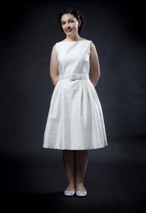 Image of 'Sally' dress - Cream shantung