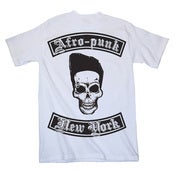 Image of Afro-Punk Biker T-shirt - White + FREE POSTER!
