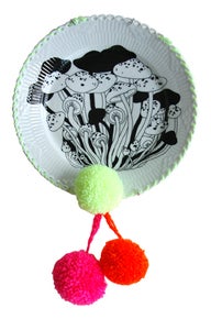 Image of Plate #4 - neon mushroom  