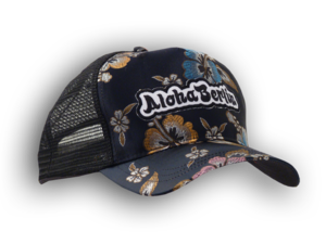 Image of Trucker Mesh Cap Hibiscus (black) 