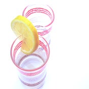 Image of Pair Of Decorative Juice Glasses {Vintage}