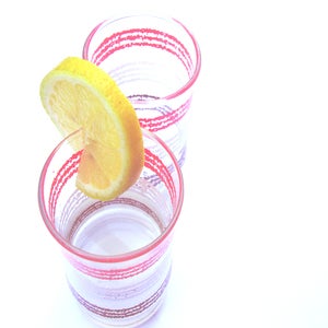 Image of Pair Of Decorative Juice Glasses {Vintage}