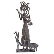 Image of Cut Metal Musician Statue made in Haiti
