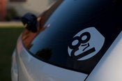 Image of EightJ sticker 10cm x 10cm (White)