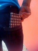Image of The Player - Men's houndstooth + red wallet