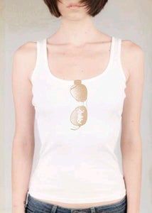 Image of Made in the Shade ladies ribbed tank *white