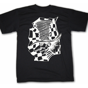 Image of Mad Hatter: White on Black Shirt