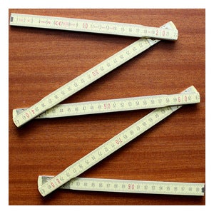 Image of WOODEN FOLDING RULER - ONE METRE