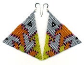 Image of Hand-Beaded Pyramid Earrings E12