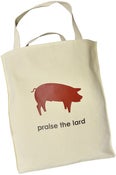 Image of praise the lard grocery tote