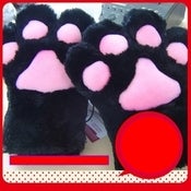 Image of Faux Fur Fluffy Cat Kitty Paws Mittens Gloves Costume Cosplay