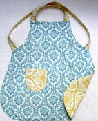 Image of Blue & Yellow Damask Children's Apron