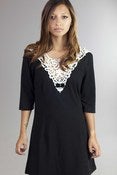 Image of Miss Patina Chic Black and White Lace Front Dress