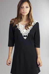 Image of Miss Patina Chic Black and White Lace Front Dress