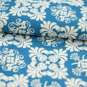 Image of Blue Damask Fabric