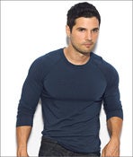 Image of Men's Long Sleeve Blue Raglan
