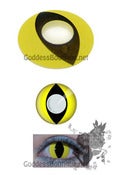 Image of Bright Yellow Cat Kitty Eyes Costume Cosplay Contact Lens