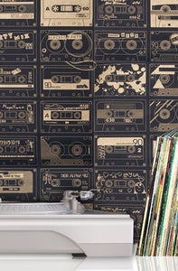 Image of C-60 Wallpaper - Chalkboard and Gold
