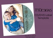 Image of "Damask" Vertical CD or DVD Label Template - Photoshop Templates for Photographers - NEW ITEM