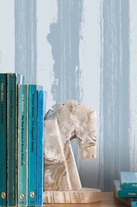 Image of Different Strokes Wallpaper - Powder Paint Blue