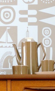 Image of Battery Square Wallpaper - Powder Paint Blue