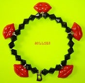 Image of Dollies Red Lips Charm Bracelet 