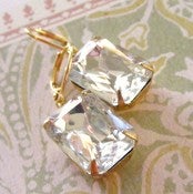 Image of Retro Glam vintage clear glass rhinestone earrings