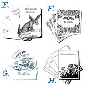 Image of Animal & Bird Bookplates in SETS of 8