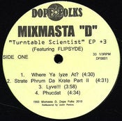 Image of MIXMASTA D "TURNTABLE SCIENTIST" 12"          ***** SOLD OUT